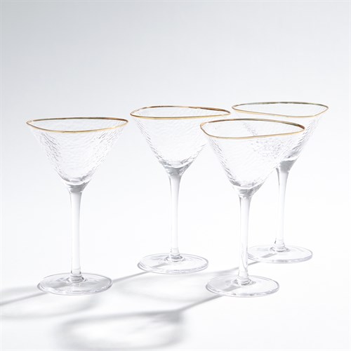 S/4 Hammered Martini Glasses