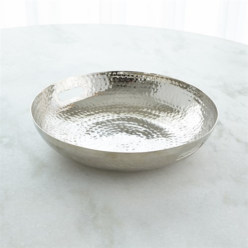 Hammered Handle Tray-Nickel