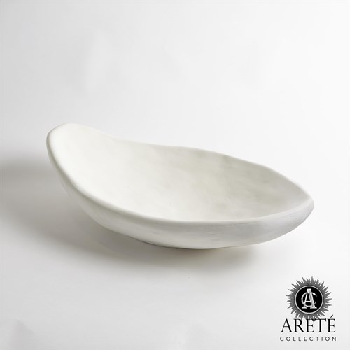 Modernist Low Bowl-White Plaster