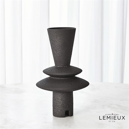 Adelyn Geometric Vase-Black