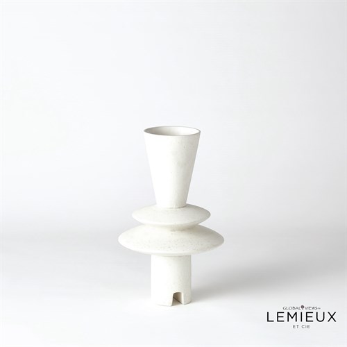 Adelyn Geometric Vase-White