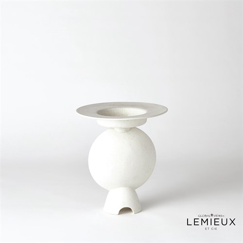 Camille Geometric Vase-White