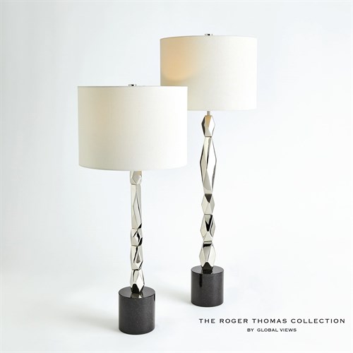 Facet Block Table Lamps-Nickel