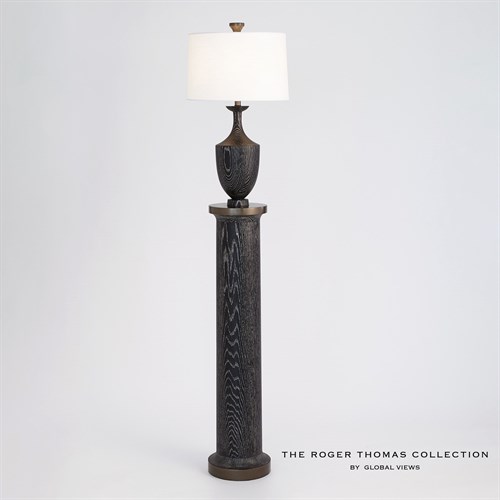 Column Floor Lamp-Black Cerused Oak
