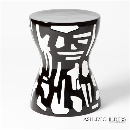 Abstract Stool-Black/White