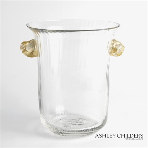 Champagne Bucket w/Gold Knot Handles