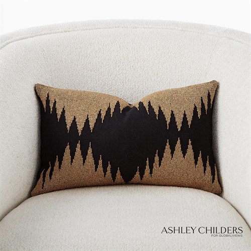 Tristan Pillow-Gold Seed Beads/Black