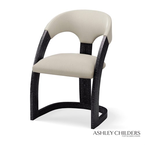 Delia Chair-Ebony Cerused-Muslin