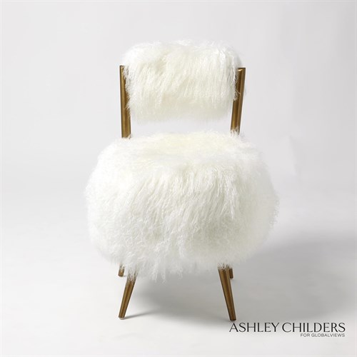 Hailey Chair-Mongolian Lamb-White