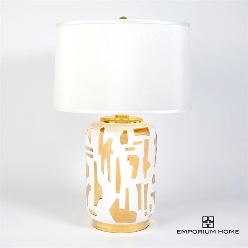 Abstract Lamp-White/Gold