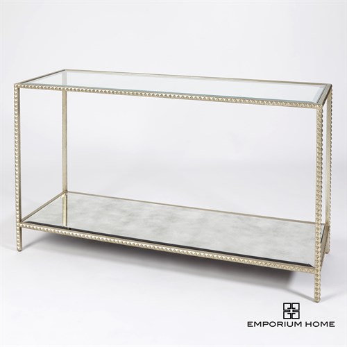 Stud Console Table-Silver Leaf