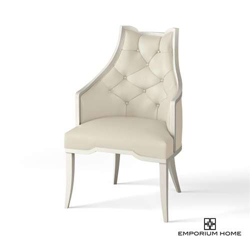 Logan Arm Chair-Antique White-Milk Leather