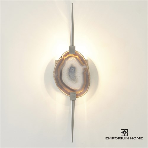 Eclipse Agate Sconce-Satin Nickel