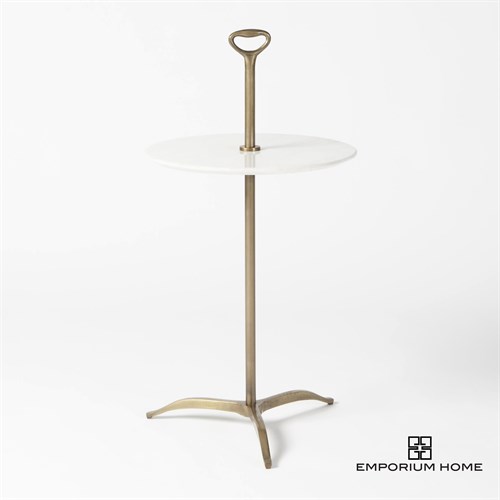 Chloe Table-Light Antique Brass/White Marble