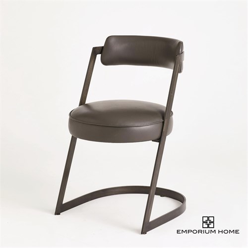 Geo Chair-Graphite Leather