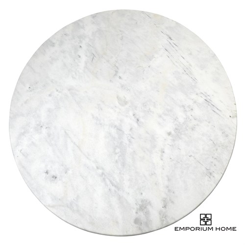 Flute Table Top-Round-White Marble-60