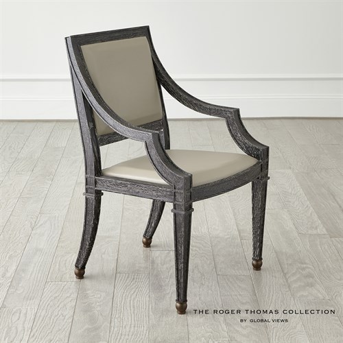 Seine Arm Chair-Black w/Grey Leather