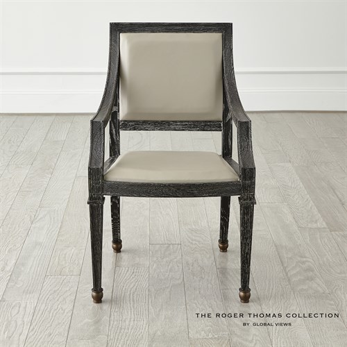 Seine Arm Chair-Black w/Grey Leather