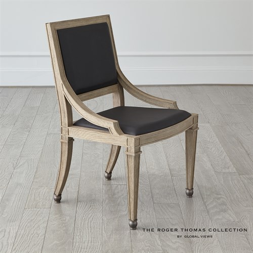 Seine Side Chair-Grey w/Black Leather