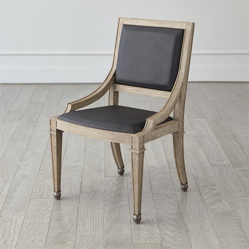 Seine Side Chair-Grey w/Black Leather