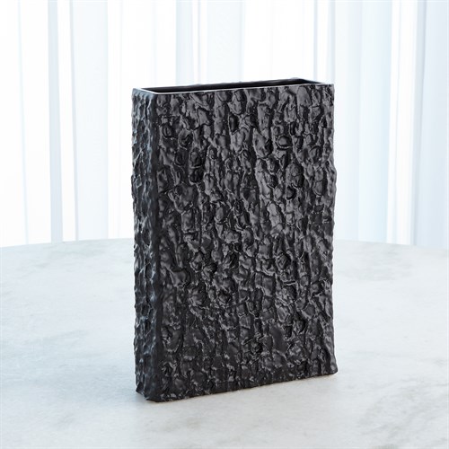 Tree Texture Vase-Matte Black
