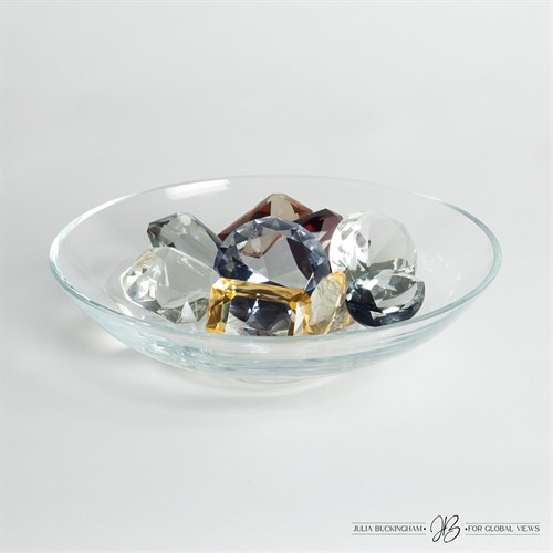 Clear Bowl with 9 Oxford Jewels-1 of Each Color
