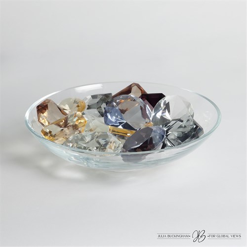 Clear Bowl with 18 Oxford Jewels-2 of Each Color