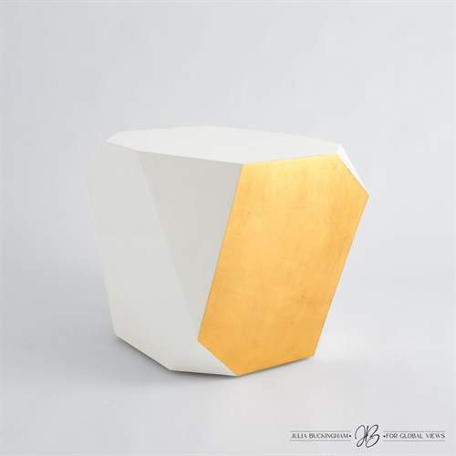 Gema Side Table-Ivory/Gold