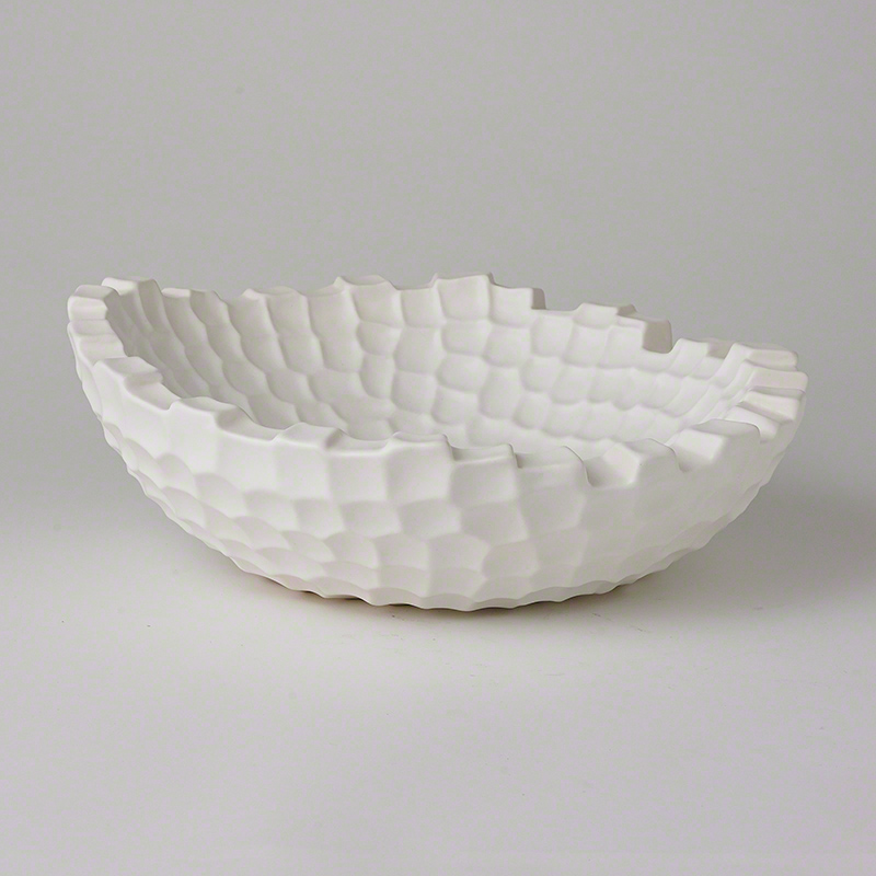 Random Grid Bowl-Matte White Random Grid Bowl-Matte White