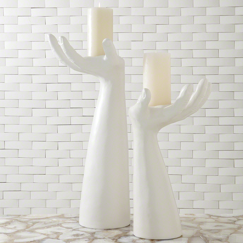 Palma Candleholders-Matte White Palma Candleholders-Matte White