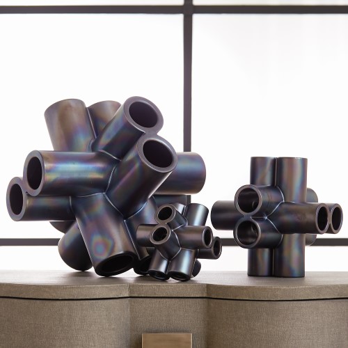 Cube Tube Sculpture-Black Luster Cube Tube Sculpture-Black Luster