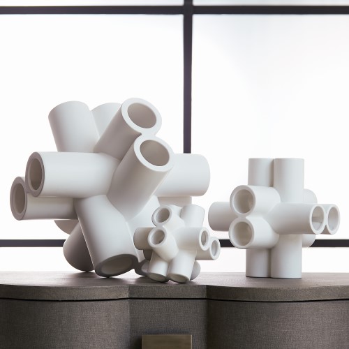 Cube Tube Sculpture-Matte White Cube Tube Sculpture-Matte White