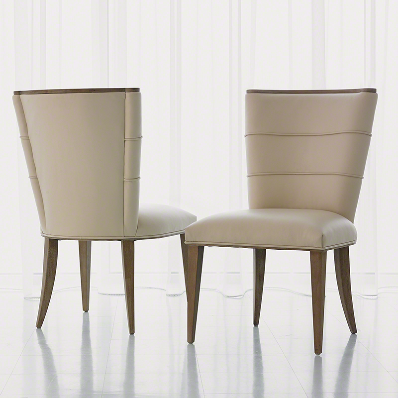 Adelaide Side Chair-Beige Leather Adelaide Side Chair-Beige Leather