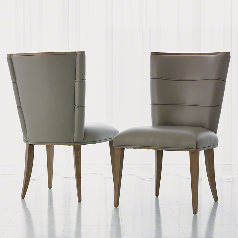 Adelaide Side Chair-Grey Leather Adelaide Side Chair-Grey Leather