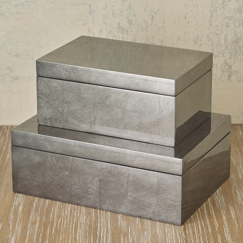 Gunmetal Silver Leaf Box Gunmetal Silver Leaf Box
