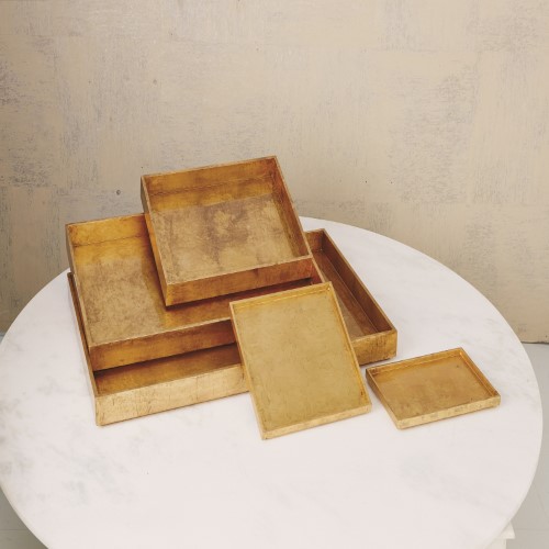 Luxe Gold Leaf Ottoman Tray Luxe Gold Leaf Ottoman Tray