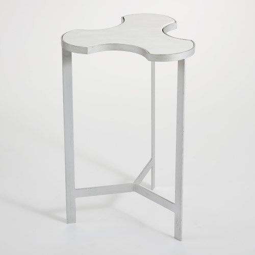 Link Bunching Table-Silver w/White Marble Top