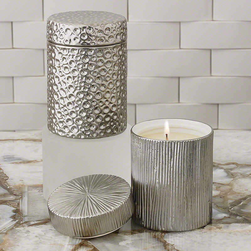 Ocean/Moonscape Jar Candles-Sandalwood Teak-Silver Ocean/Moonscape Jar Candles-Sandalwood Teak-Silver