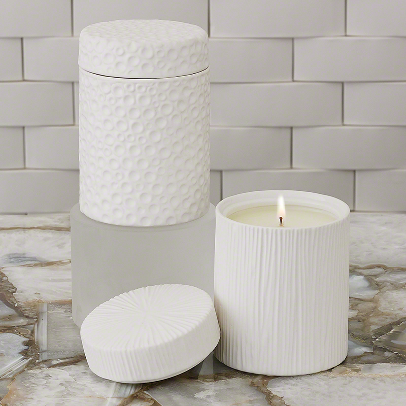 Ocean / Moonscape Jar Candles-White Tahiti-Matte White Ocean / Moonscape Jar Candles-White Tahiti-Matte White