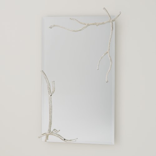 Twig Mirror-Silver Leaf
