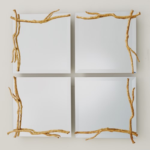 Twig Mirror-Gold Leaf Twig Mirror-Gold Leaf