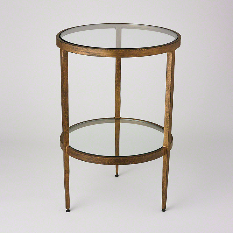 Laforge Two Tiered Side Table-Antique Gold