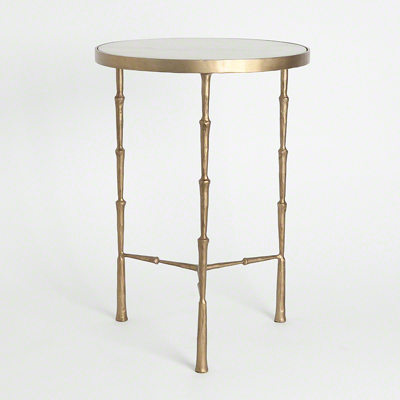 Spike Accent Table with White Marble