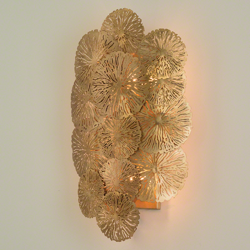 Lily Pad Wall Sconce-Antique Brass