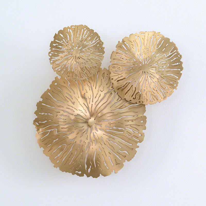 S/3 Lily Pad Clusters-Antique Brass