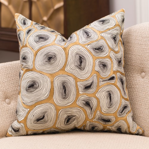 Agate Pillow-Black & Gold Agate Pillow-Black & Gold
