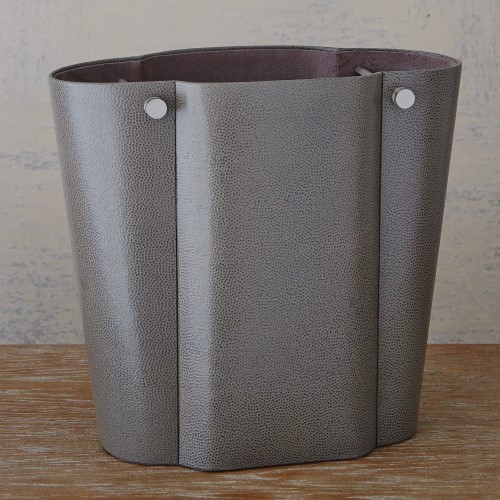 Serpentine Wastebasket-Grey Pebble Serpentine Wastebasket-Grey Pebble