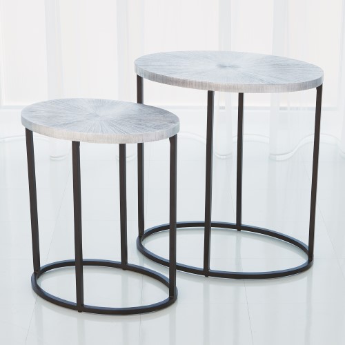 Striated Accent Table-Nickel Striated Accent Table-Nickel