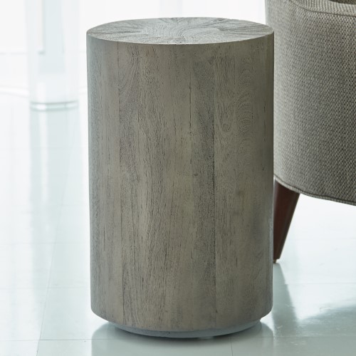 Driftwood Drum Table-Grey Driftwood Drum Table-Grey