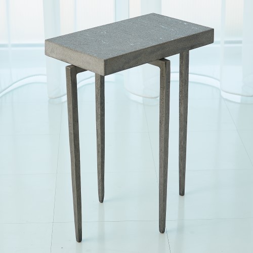 Laforge Accent Table-Natural Iron w/Flamed Granite
